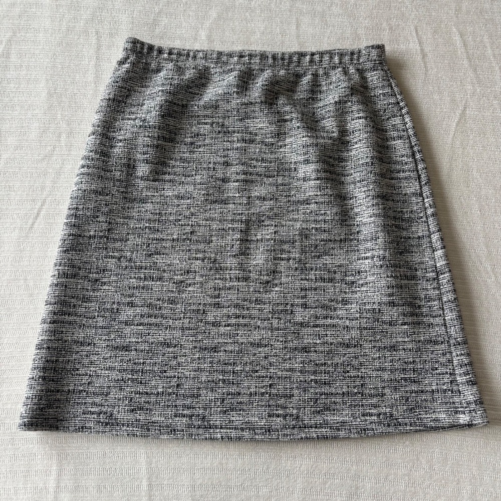 Le Lis Black‎ White Textured Knit A-Line Mini Skirt HS60931 Womens Medium